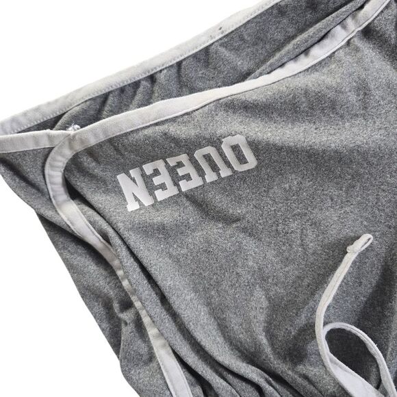 Que Gray Athletic Shorts with Plush Fabric and Drawstring - Picture 3 of 5